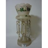 Victorian table lustre with floral decoration H36.