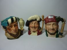 Three Royal Doulton character jugs - 'Lumberjack', 'Porthos',