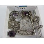 Hallmarked silver and other Scottish brooches,