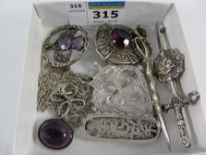 Hallmarked silver and other Scottish brooches,