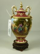 Vienna porcelain vase with printed and painted decoration 'Garrick between Comedy and Tragedy'