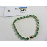 Emerald and diamond bracelet stamped 750