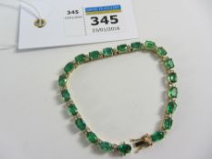 Emerald and diamond bracelet stamped 750