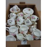 Royal Crown Derby 'Derby Posies' teaware in one box  Condition Report Comprising: 
14 cups 
14