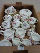 Royal Crown Derby 'Derby Posies' teaware in one box  Condition Report Comprising: 
14 cups 
14