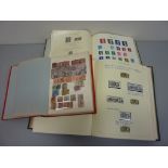 British used and mint stamps in two albums and a stock book (3)