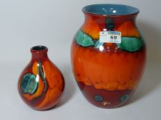 Poole 'Volcano' vase H21cm and a similar Poole vase