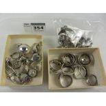 Collections of charms, rings,