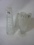 Marquis by Waterford cut glass vase H25cm and a Jasper Conran for Stuart crystal vase (2)