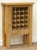 Reclaimed rustic pine wine bottle holder fitted with beech top, W66cm, H96cm,