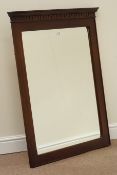Mahogany rectangular mirror with dentil cornice,
