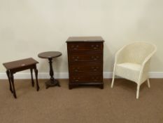 Reproduction mahogany side cabinet with hinged top,