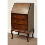 Edwardian banded mahogany fall front bureau fitted with three drawers below, W53cm, H104cm,