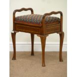 Edwardian mahogany with satinwood banding piano stool,