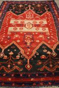 Afghan red ground hand knotted rug carpet,