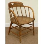 Early 20th century elm and ash smokers bow/captains chair,