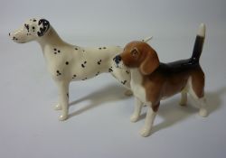 Two Beswick dogs - Dalmatian and Beagle