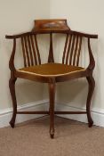 Edwardian inlaid mahogany corner chair