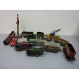 Vintage Hornby by Meccano clockwork trains and track in two boxes
