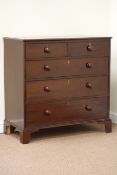 George III mahogany chest fitted with graduating two short and three long drawers,