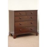 George III mahogany chest fitted with graduating two short and three long drawers,