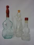 Retro glass bottle in the shape of a mermaid H31cm,
