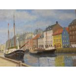'The Nyhaven Copenhagen', oil on canvas signed and dated by Jack Burton 1993,