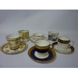Two Mintons cabinet cups with saucers,