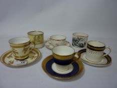 Two Mintons cabinet cups with saucers,