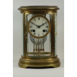 19th century brass and glazed cased clock by Collingwood and Sons Paris,