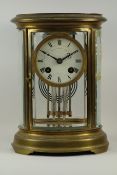 19th century brass and glazed cased clock by Collingwood and Sons Paris,
