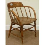 Early 20th century elm and ash smokers bow/captains chair,