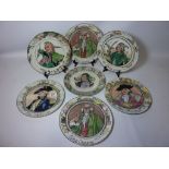 Royal Doulton Seriesware plates - 'The Admiral','The Mayor', 'The Squire' (x2), 'The Jester',