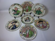 Royal Doulton Seriesware plates - 'The Admiral','The Mayor', 'The Squire' (x2), 'The Jester',