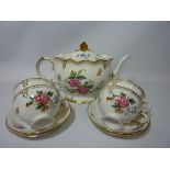 Royal Crown Derby 'Derby Days' large tea pot and four cups and saucers  Condition Report