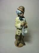 Lladro figure of a clown 'Sad Sax' H22cm