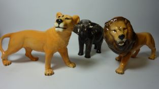 Beswick lion, lioness,