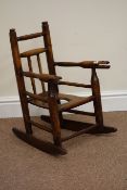 18th century country elm child's rocking commode chair