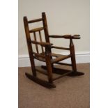 18th century country elm child's rocking commode chair