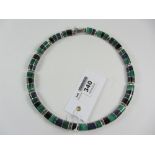 Mexican necklace the links set with onyx,