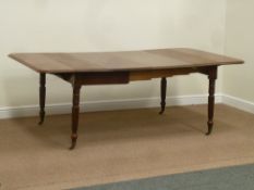 19th century mahogany rectangular extending drop leaf Pembroke table with two leaves,