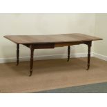 19th century mahogany rectangular extending drop leaf Pembroke table with two leaves,