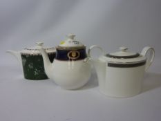 Two Wedgwood bone china teapots - 'Manhattan' and 'Metropolis' and a Burberrys teapot (3)