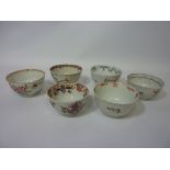 Six 18th/19th century tea bowls