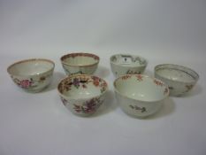 Six 18th/19th century tea bowls