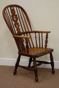 19th century double bow Windsor armchair,