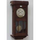 20th century oak cased wall hanging clock,