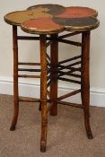 20th century simulated bamboo cinquefoil top table, W52cm,