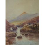 Moorland Stream, watercolour signed and dated by Austin Smit 1920,