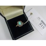 Opal and diamond ring stamped 18ct